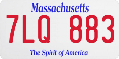 MA license plate 7LQ883