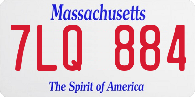 MA license plate 7LQ884