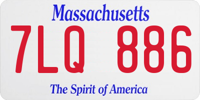 MA license plate 7LQ886