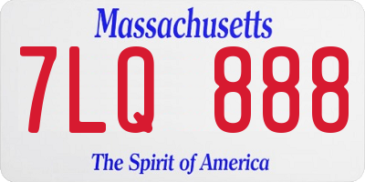 MA license plate 7LQ888