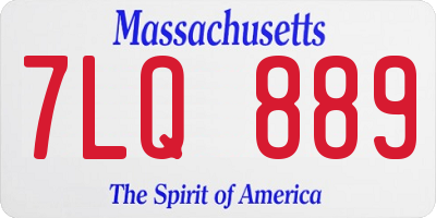 MA license plate 7LQ889