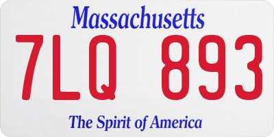 MA license plate 7LQ893