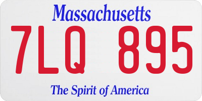 MA license plate 7LQ895