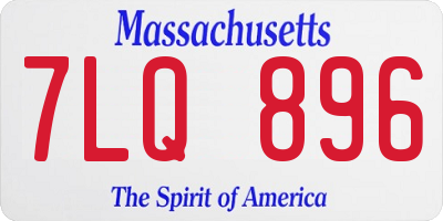 MA license plate 7LQ896