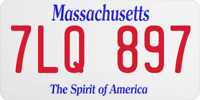 MA license plate 7LQ897