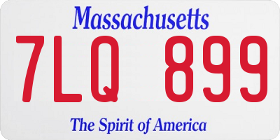 MA license plate 7LQ899