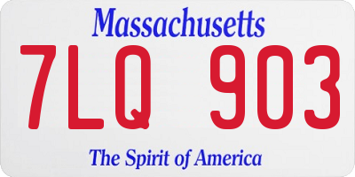 MA license plate 7LQ903