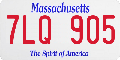 MA license plate 7LQ905