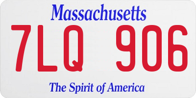 MA license plate 7LQ906