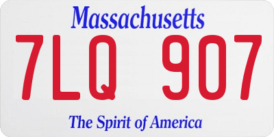 MA license plate 7LQ907
