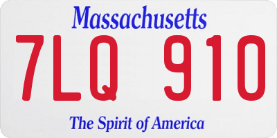 MA license plate 7LQ910