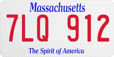 MA license plate 7LQ912