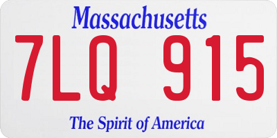 MA license plate 7LQ915