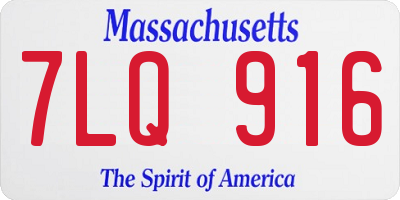 MA license plate 7LQ916