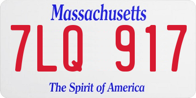 MA license plate 7LQ917