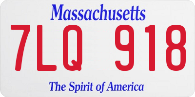 MA license plate 7LQ918