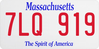 MA license plate 7LQ919