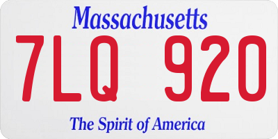 MA license plate 7LQ920