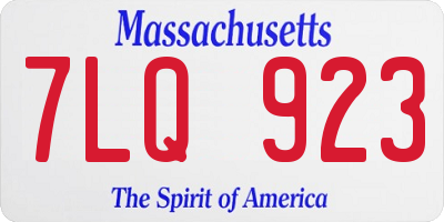 MA license plate 7LQ923