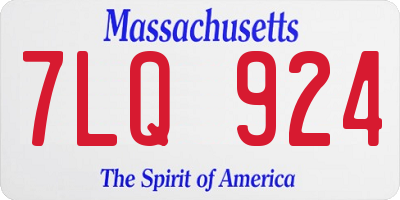 MA license plate 7LQ924