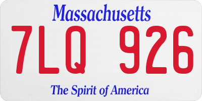 MA license plate 7LQ926