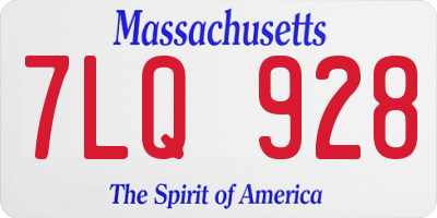 MA license plate 7LQ928