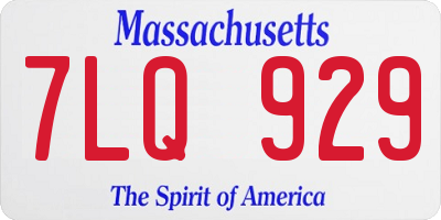 MA license plate 7LQ929