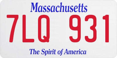 MA license plate 7LQ931