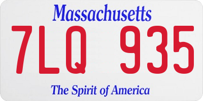 MA license plate 7LQ935