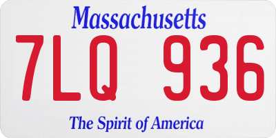MA license plate 7LQ936