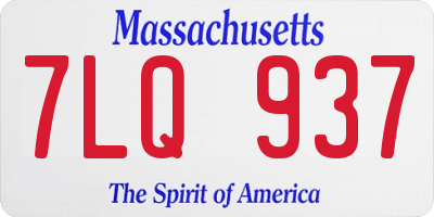 MA license plate 7LQ937