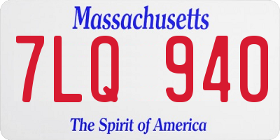MA license plate 7LQ940