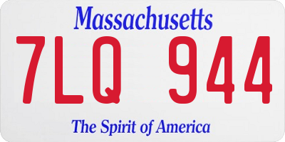 MA license plate 7LQ944