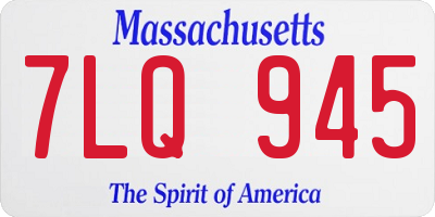 MA license plate 7LQ945
