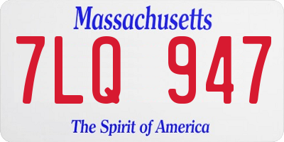 MA license plate 7LQ947