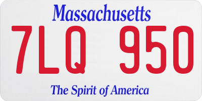 MA license plate 7LQ950