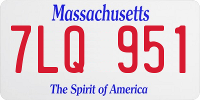 MA license plate 7LQ951