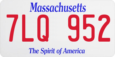 MA license plate 7LQ952