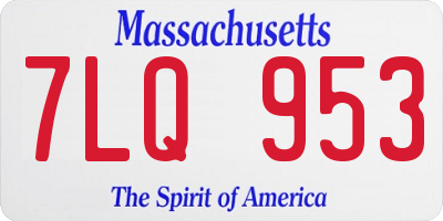 MA license plate 7LQ953