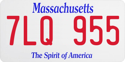 MA license plate 7LQ955