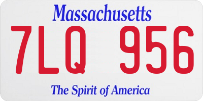 MA license plate 7LQ956
