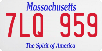 MA license plate 7LQ959