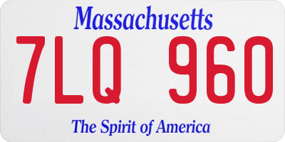 MA license plate 7LQ960