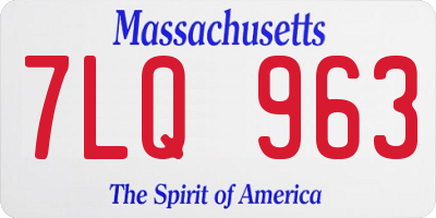 MA license plate 7LQ963
