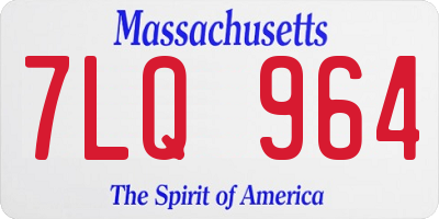 MA license plate 7LQ964