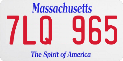 MA license plate 7LQ965
