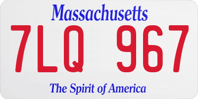 MA license plate 7LQ967
