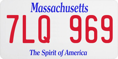 MA license plate 7LQ969