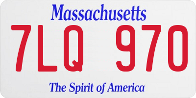 MA license plate 7LQ970