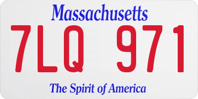 MA license plate 7LQ971